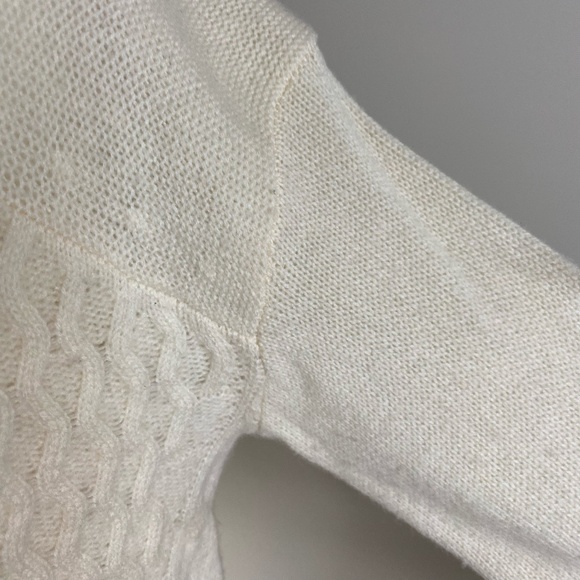 Halogen Wool Cashmere Ivory Cloud Cable Knit Sweater. Sz- XS - Picture 9 of 16